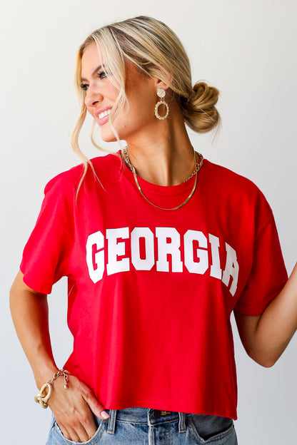 Red Georgia Cropped Tee