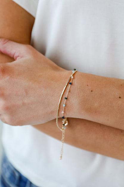 Gabby Gold Beaded Layered Bracelet