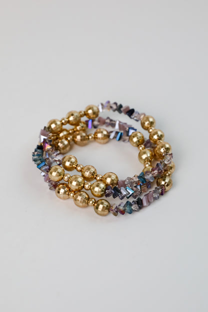 Alisha Gold Beaded Bracelet Set