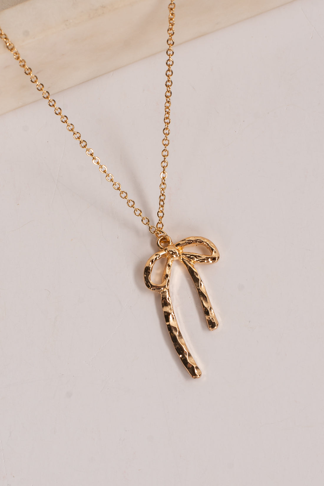Harley Gold Bow Charm Necklace