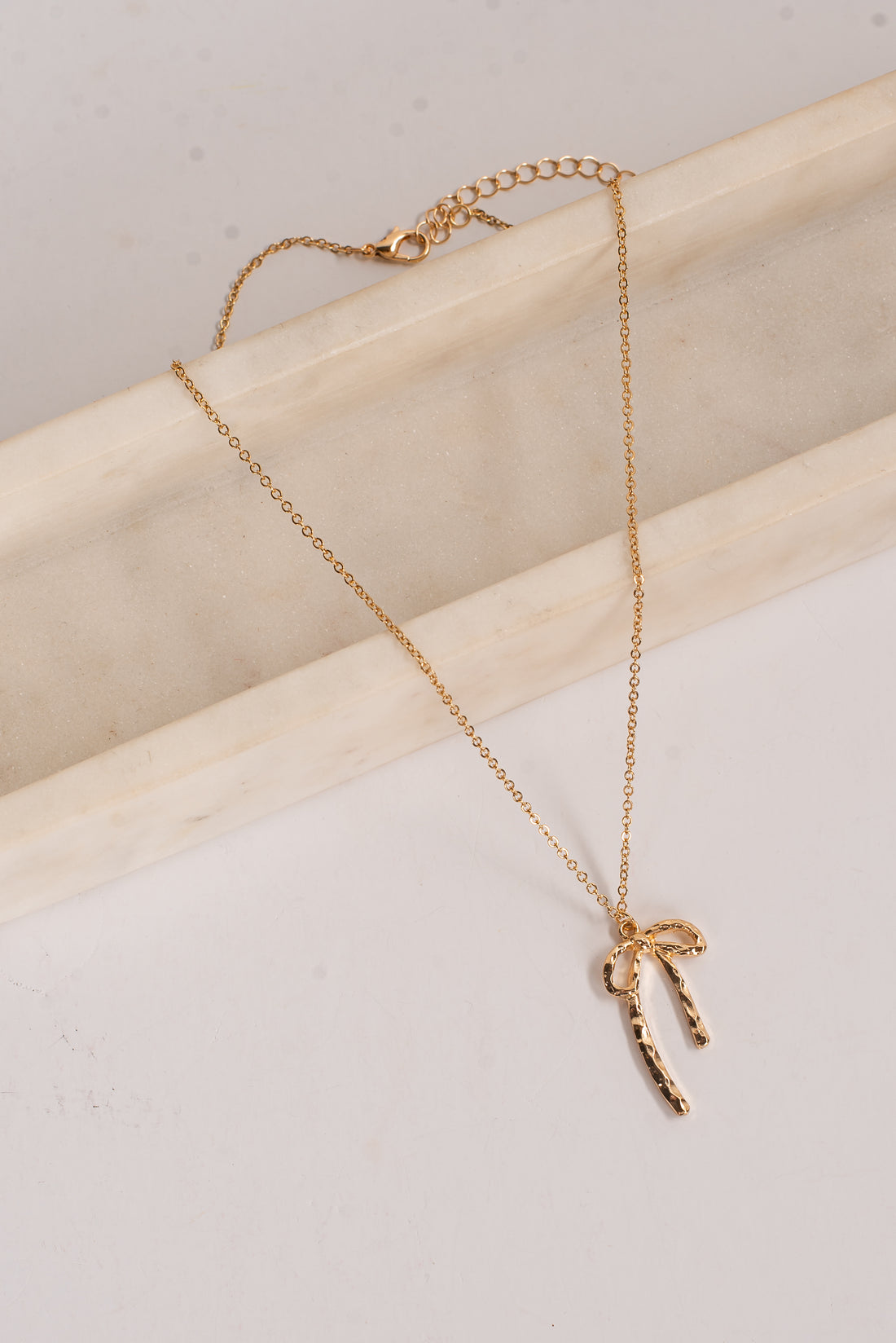 Harley Gold Bow Charm Necklace