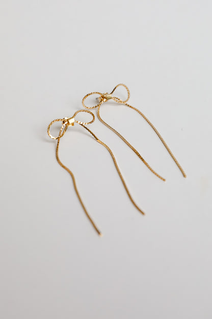 Harlow Gold Bow Earrings