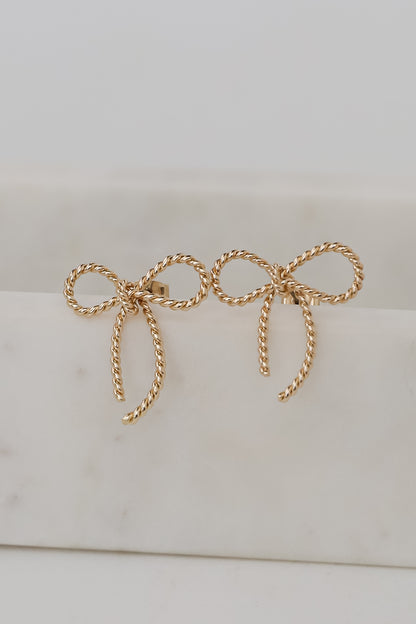 Katy Gold Bow Earrings