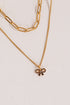 Jada Gold Layered Bow Charm Necklace