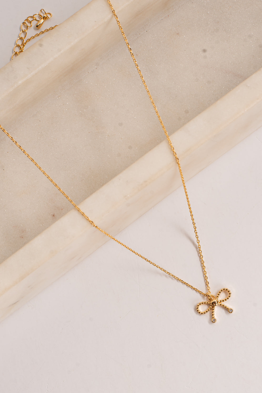 Marissa Gold Bow Charm Necklace