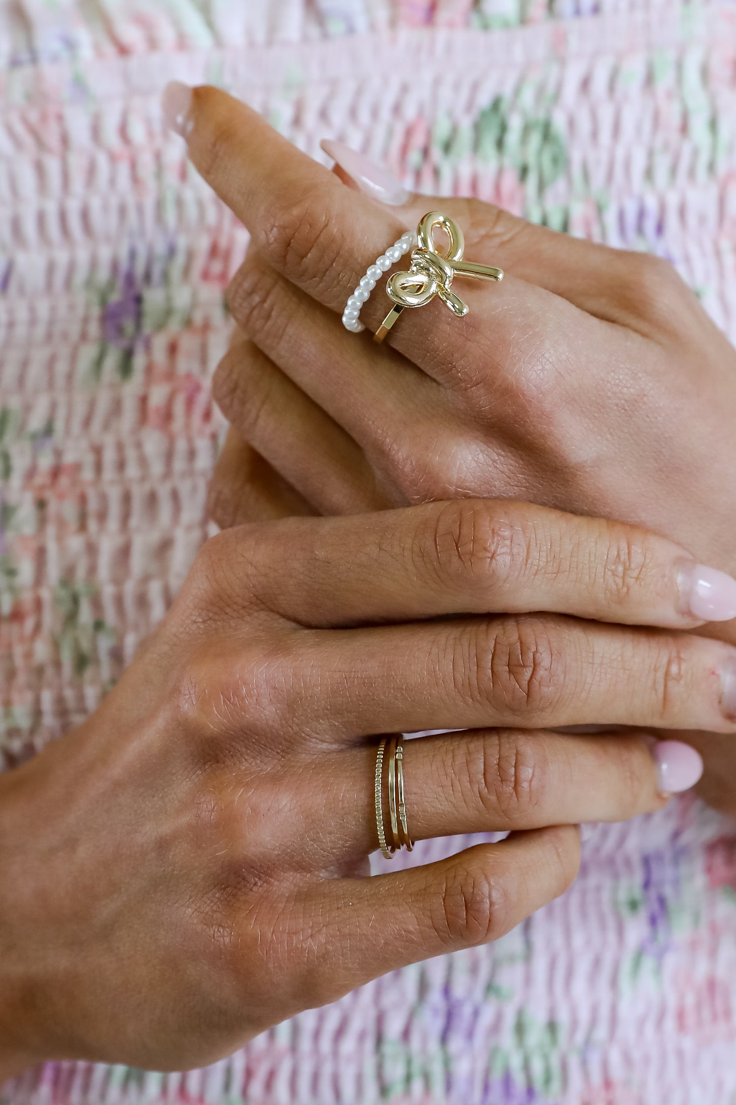 Eliana Gold Bow Ring Set