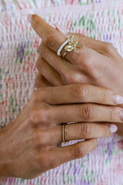 Eliana Gold Bow Ring Set