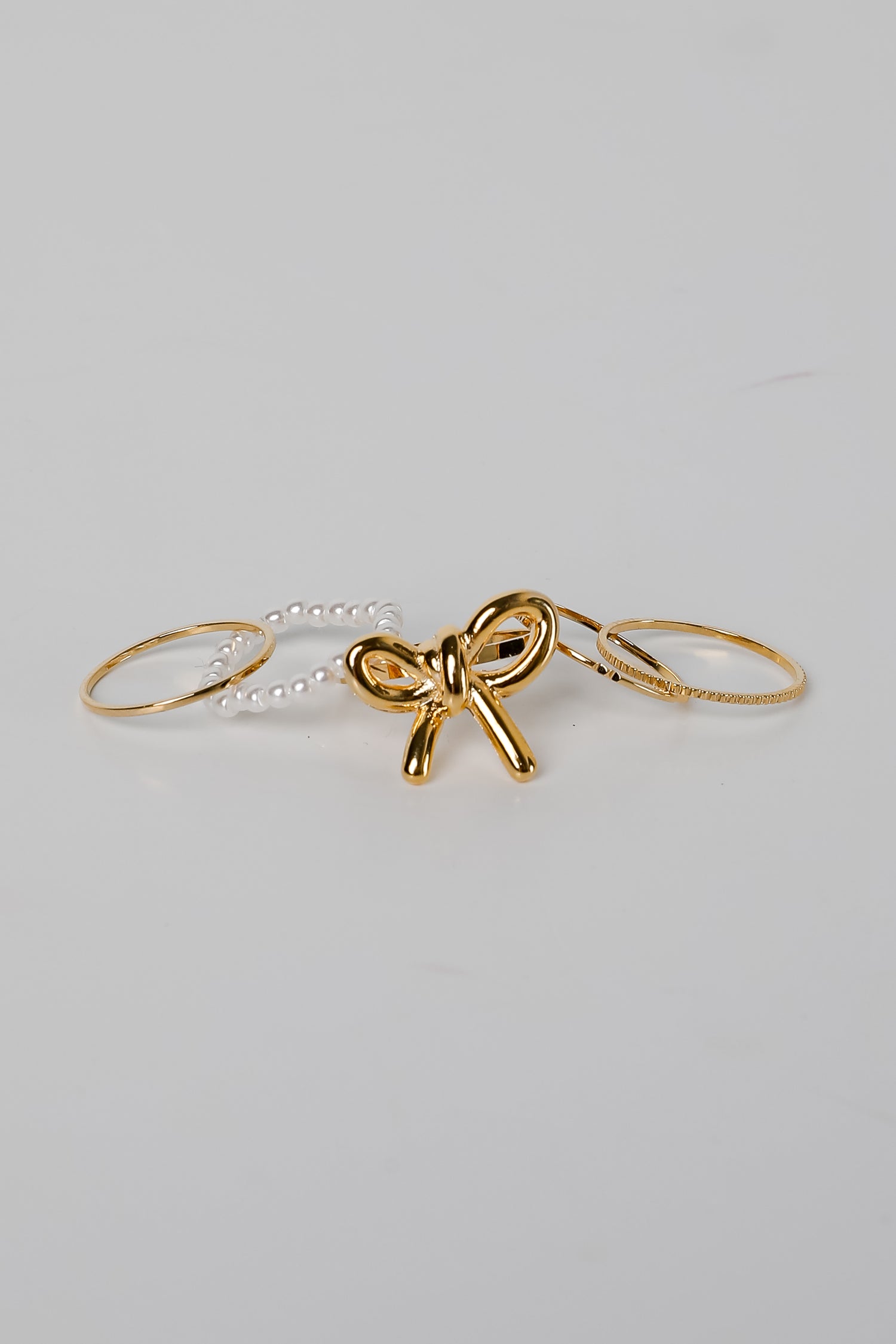 Eliana Gold Bow Ring Set