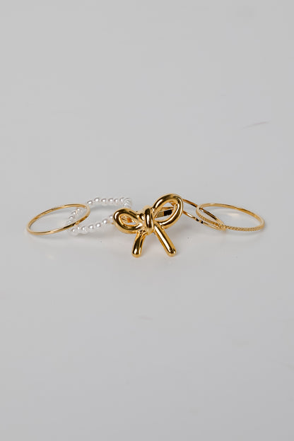 Eliana Gold Bow Ring Set