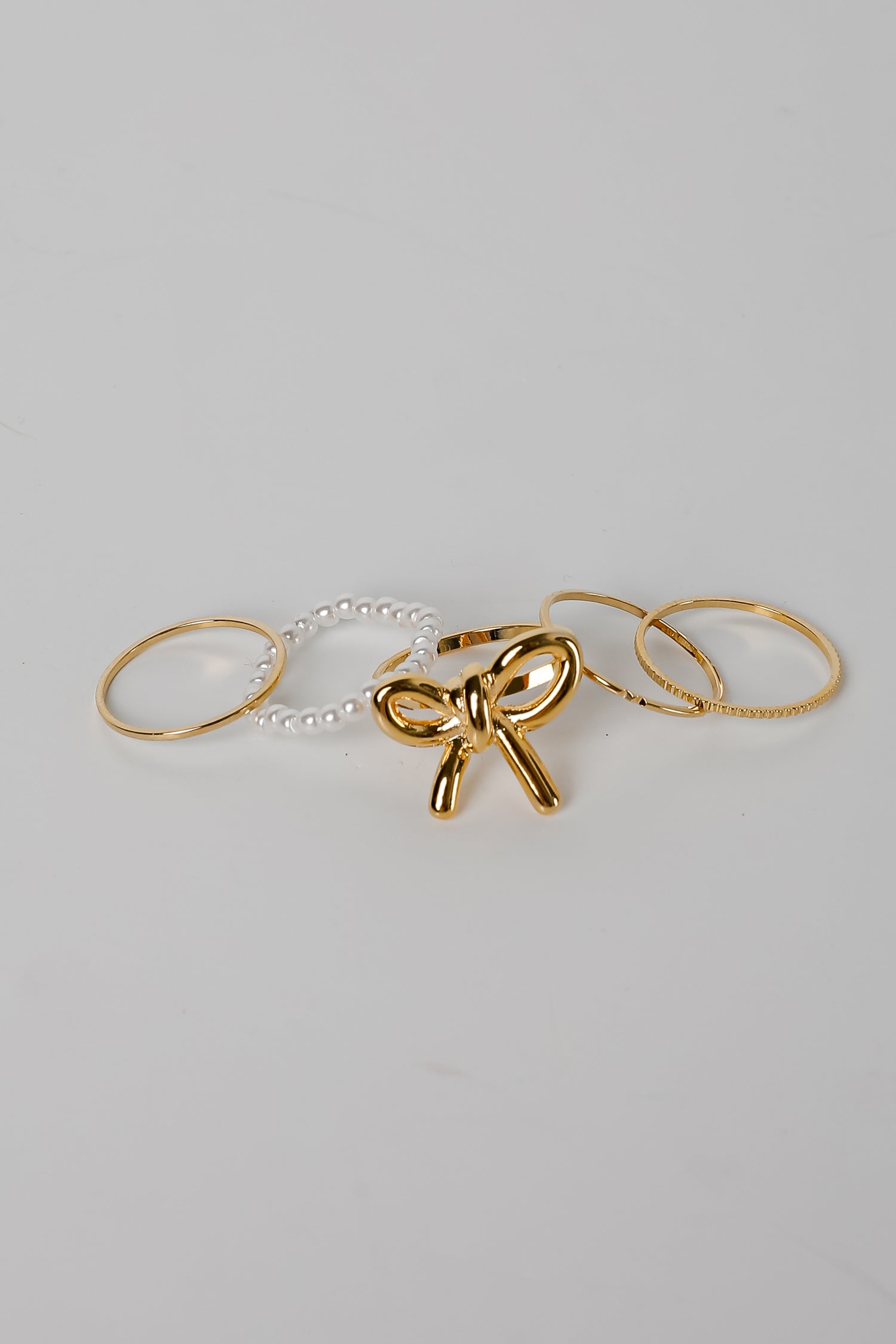 Eliana Gold Bow Ring Set