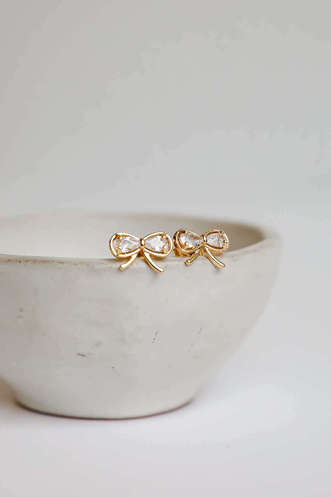 Grace Gold Bow Stud Earrings