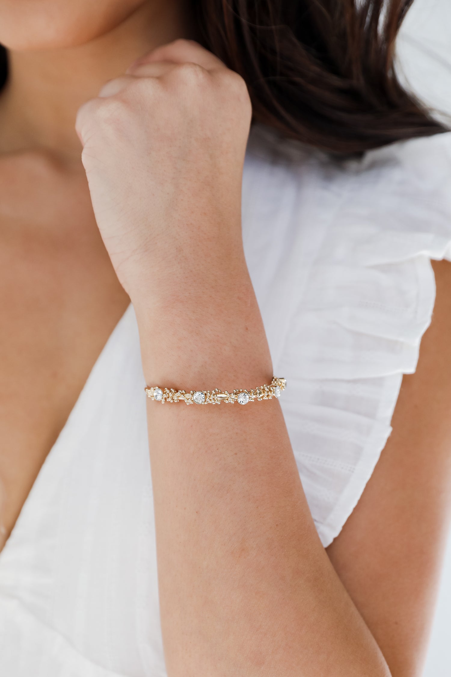 Gold Rhinestone Cuff Bracelet