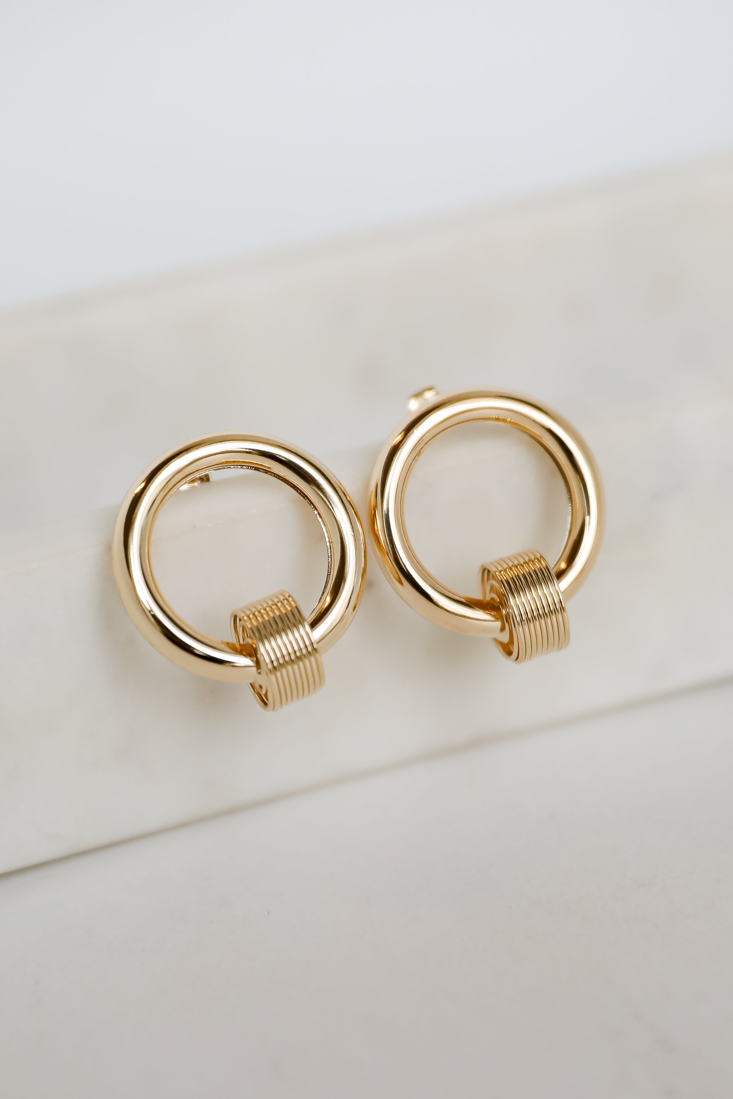 Ashley Gold Circle Earrings