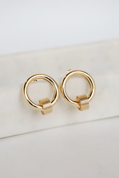 Ashley Gold Circle Earrings