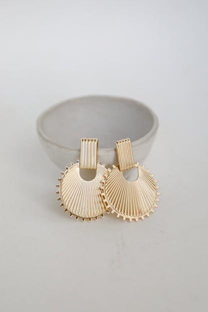 Sarah Gold Statement Circle Earrings