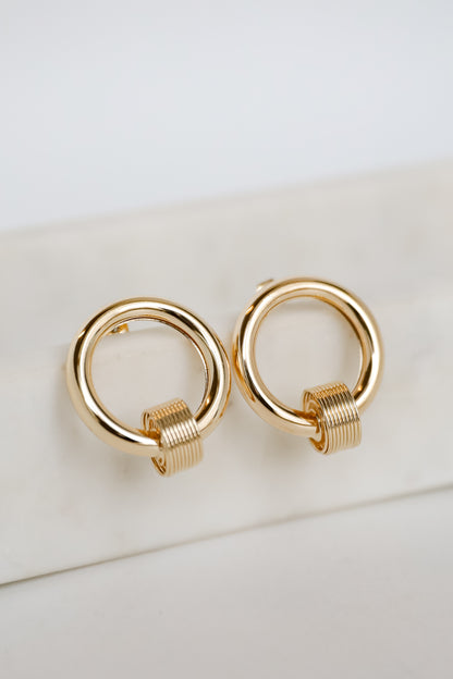 Ashley Gold Circle Earrings