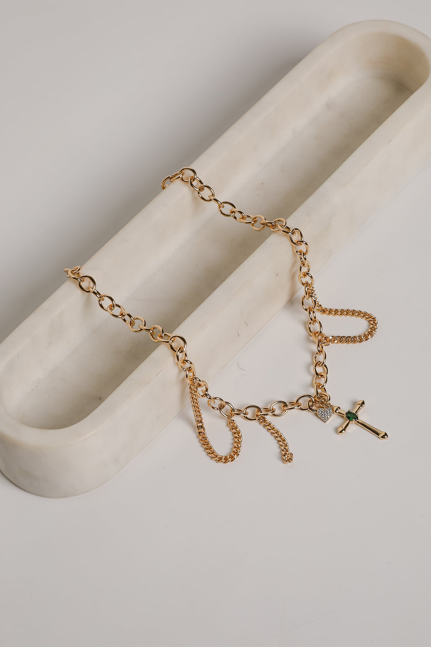 Sophie Gold Cross Charm Necklace