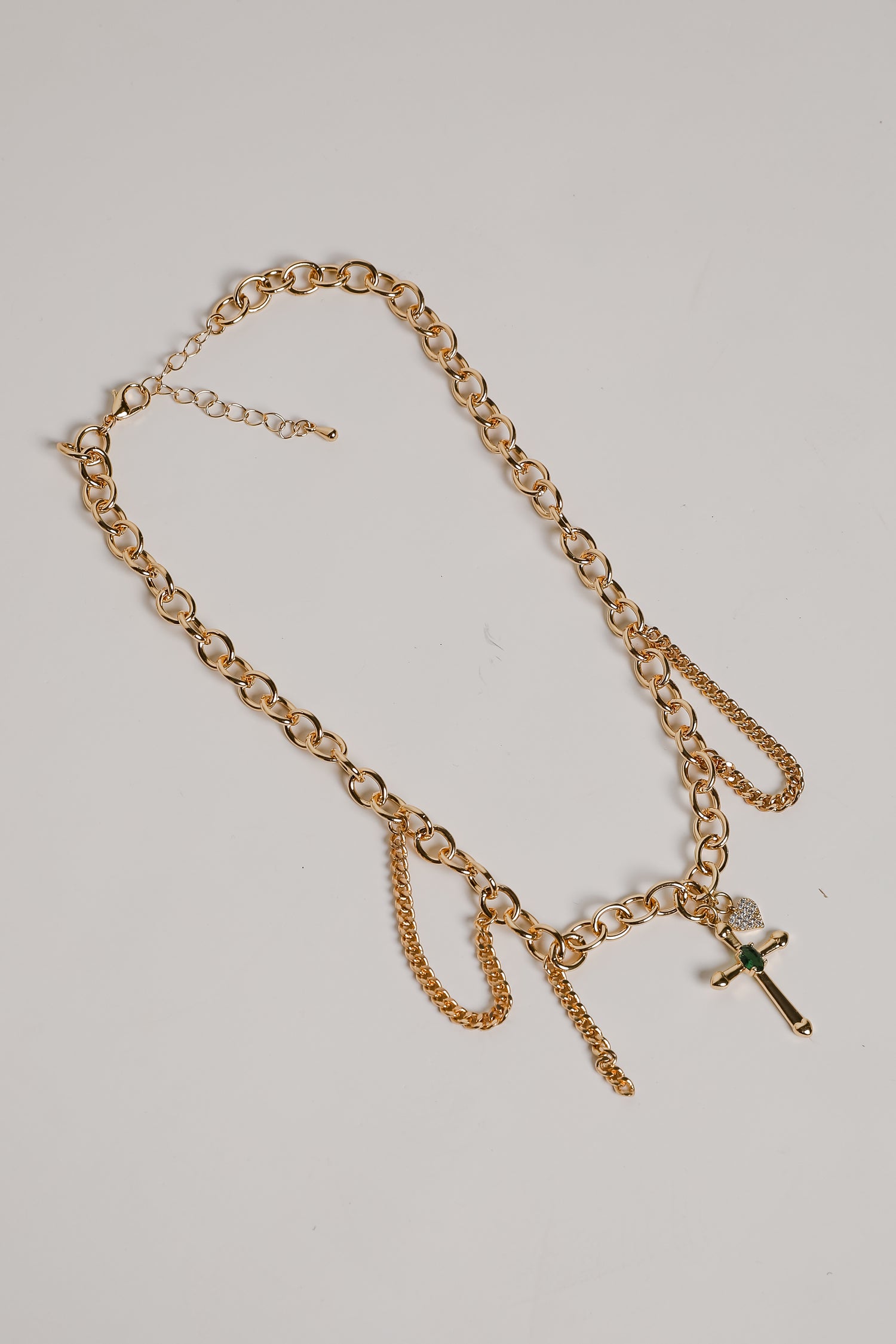 Sophie Gold Cross Charm Necklace