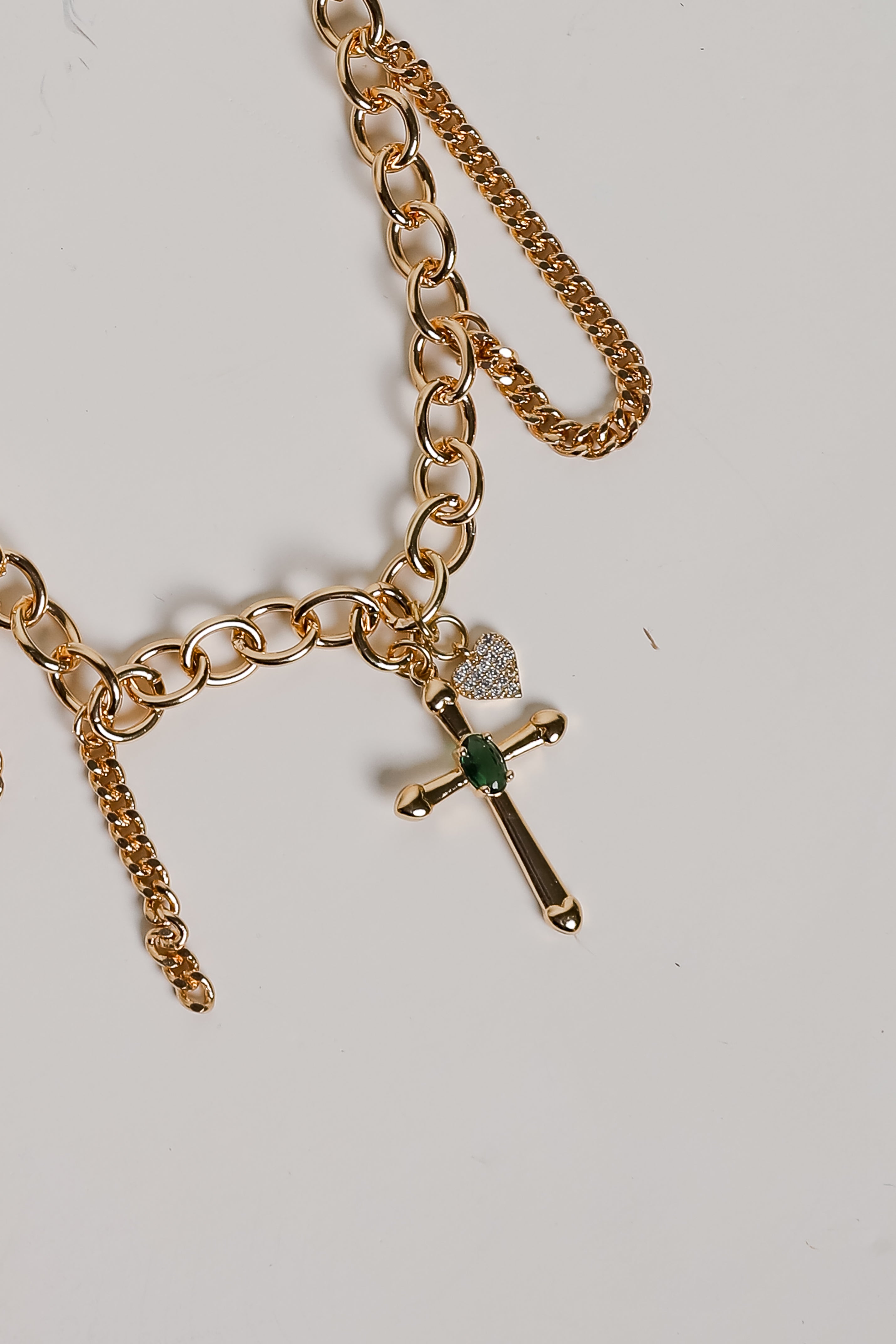 Sophie Gold Cross Charm Necklace