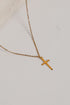 Paisley Gold Cross Charm Necklace