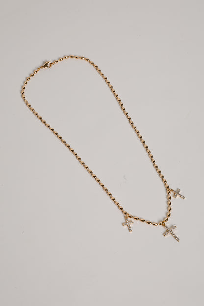 Naomi Gold Cross Charm Necklace