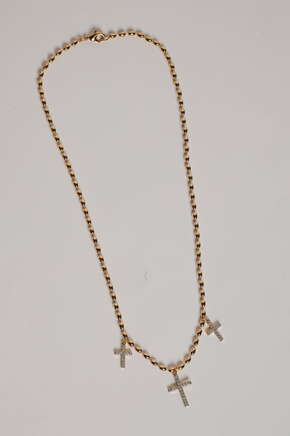 Naomi Gold Cross Charm Necklace