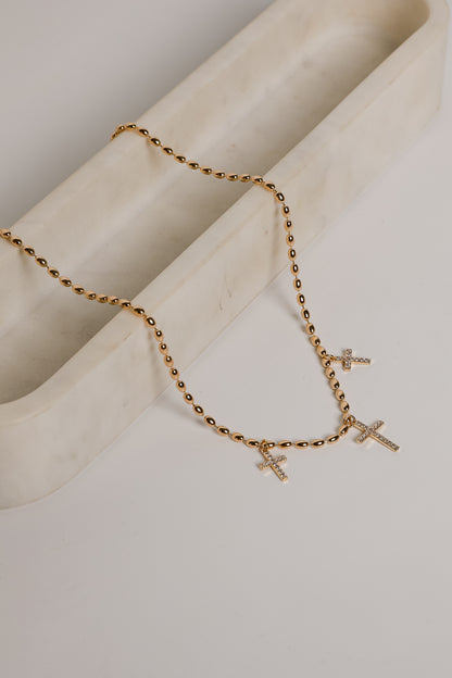 Naomi Gold Cross Charm Necklace