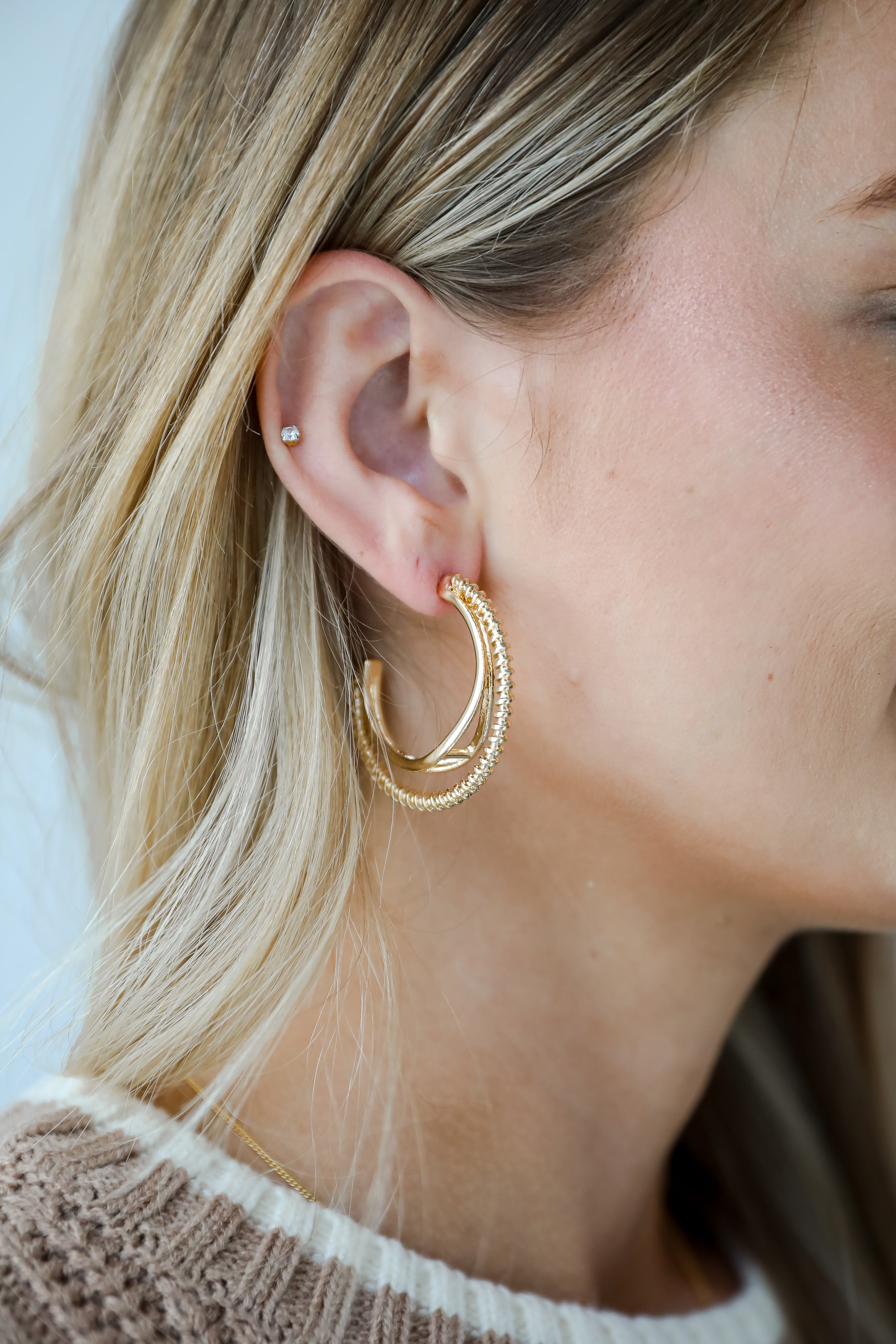 Ivy Gold Double Hoop Earrings