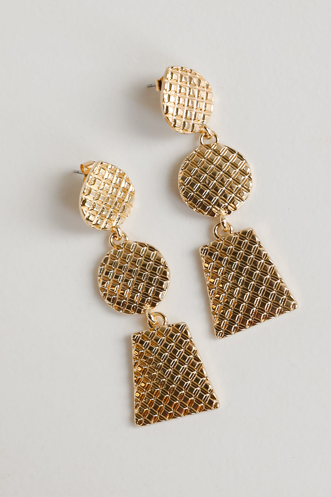 Riley Gold Textured Drop Earrings summer jewelry
