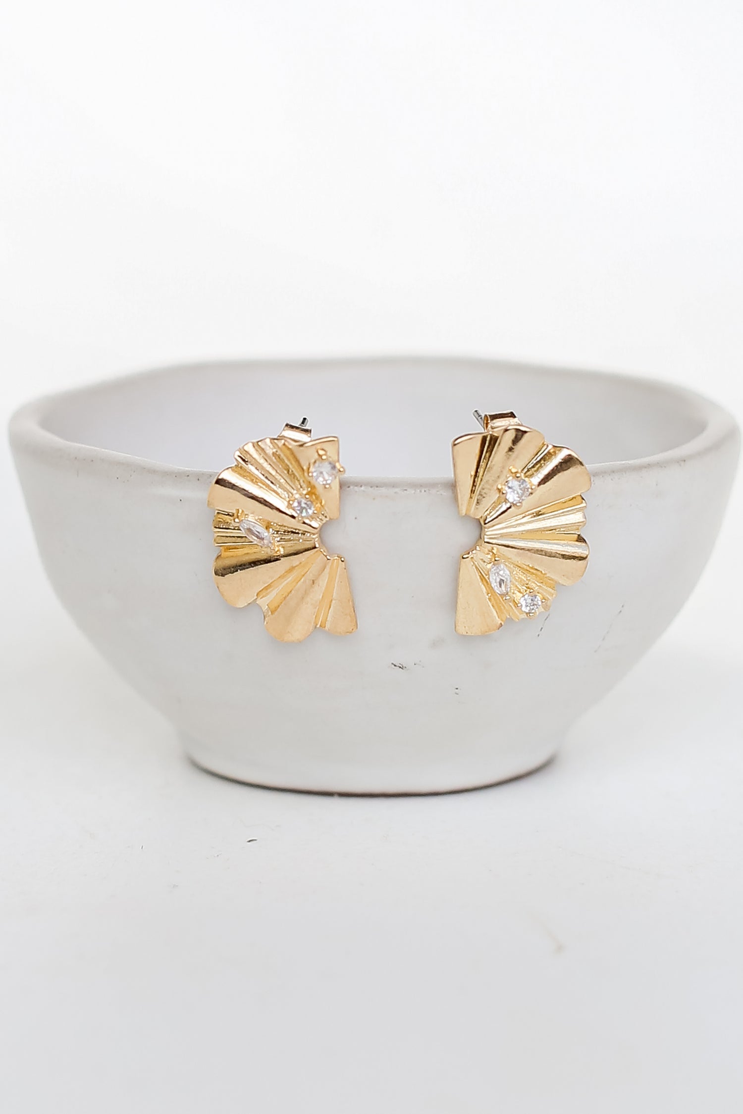 Gold Statement Stud Earrings