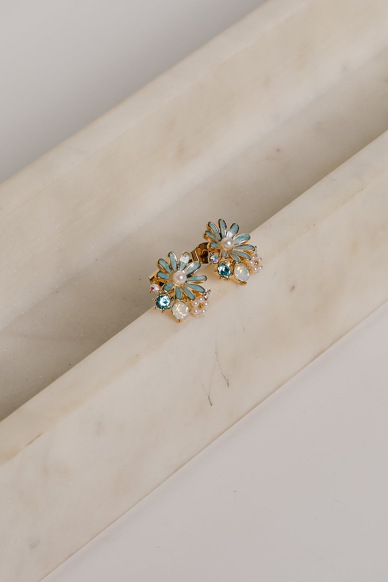 Charlie Gold Flower Stud Earrings