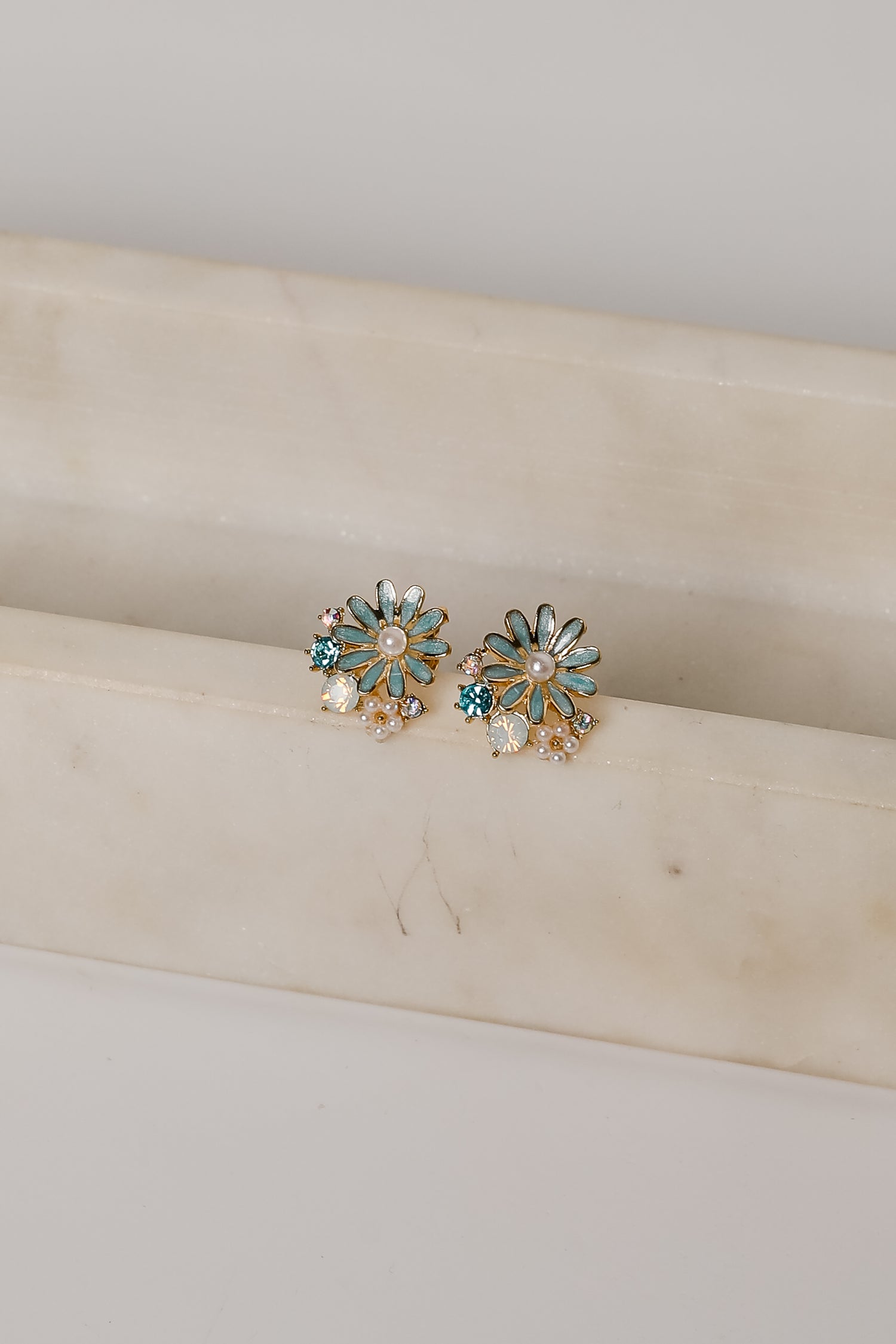 Charlie Gold Flower Stud Earrings