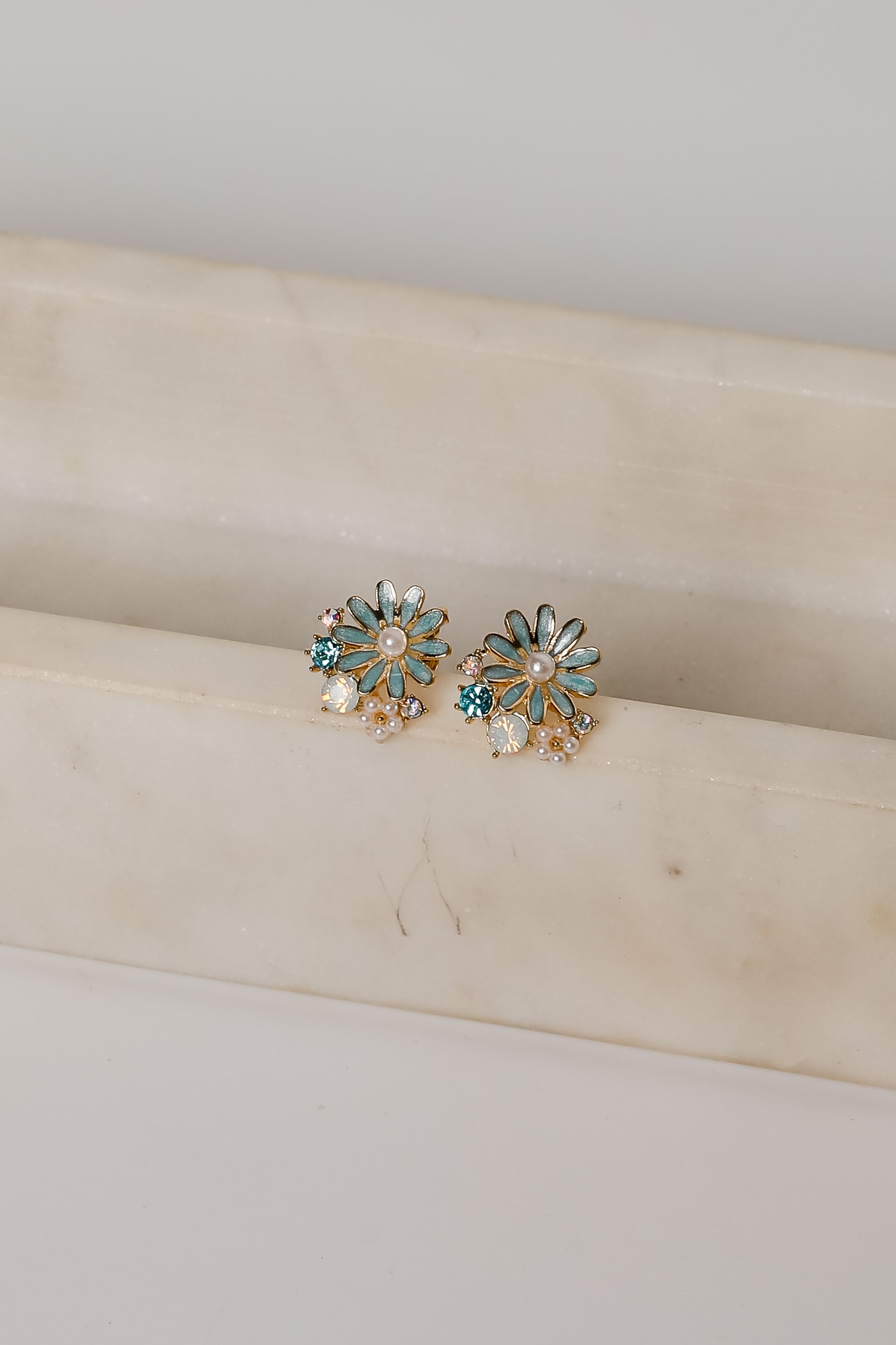Charlie Gold Flower Stud Earrings