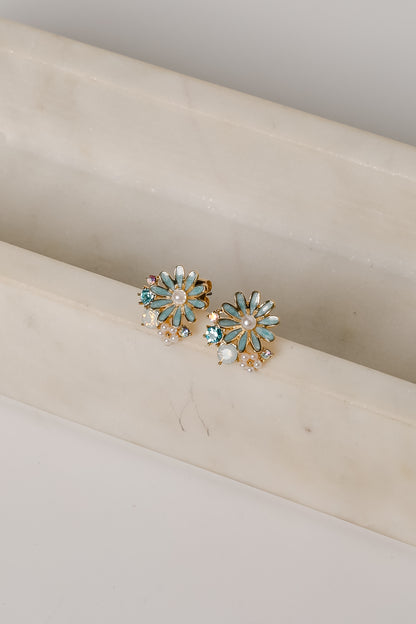 Charlie Gold Flower Stud Earrings