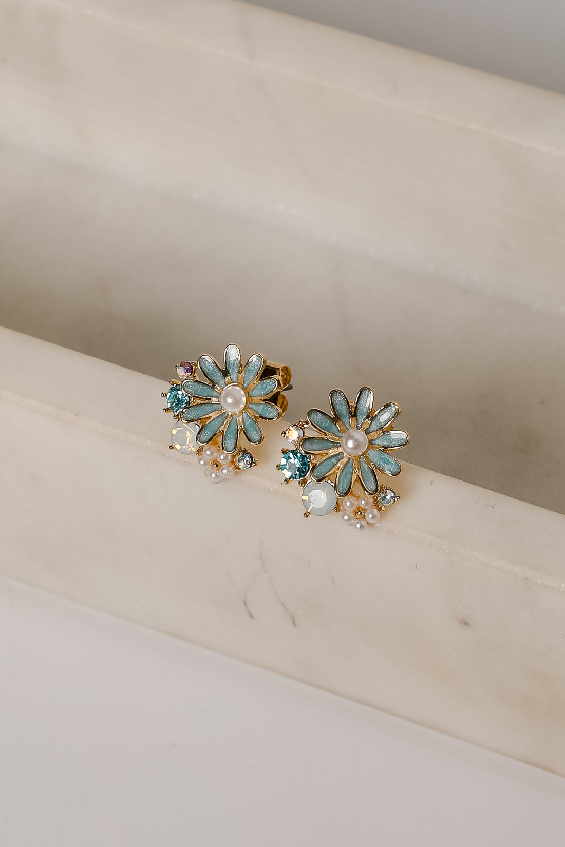 Charlie Gold Flower Stud Earrings