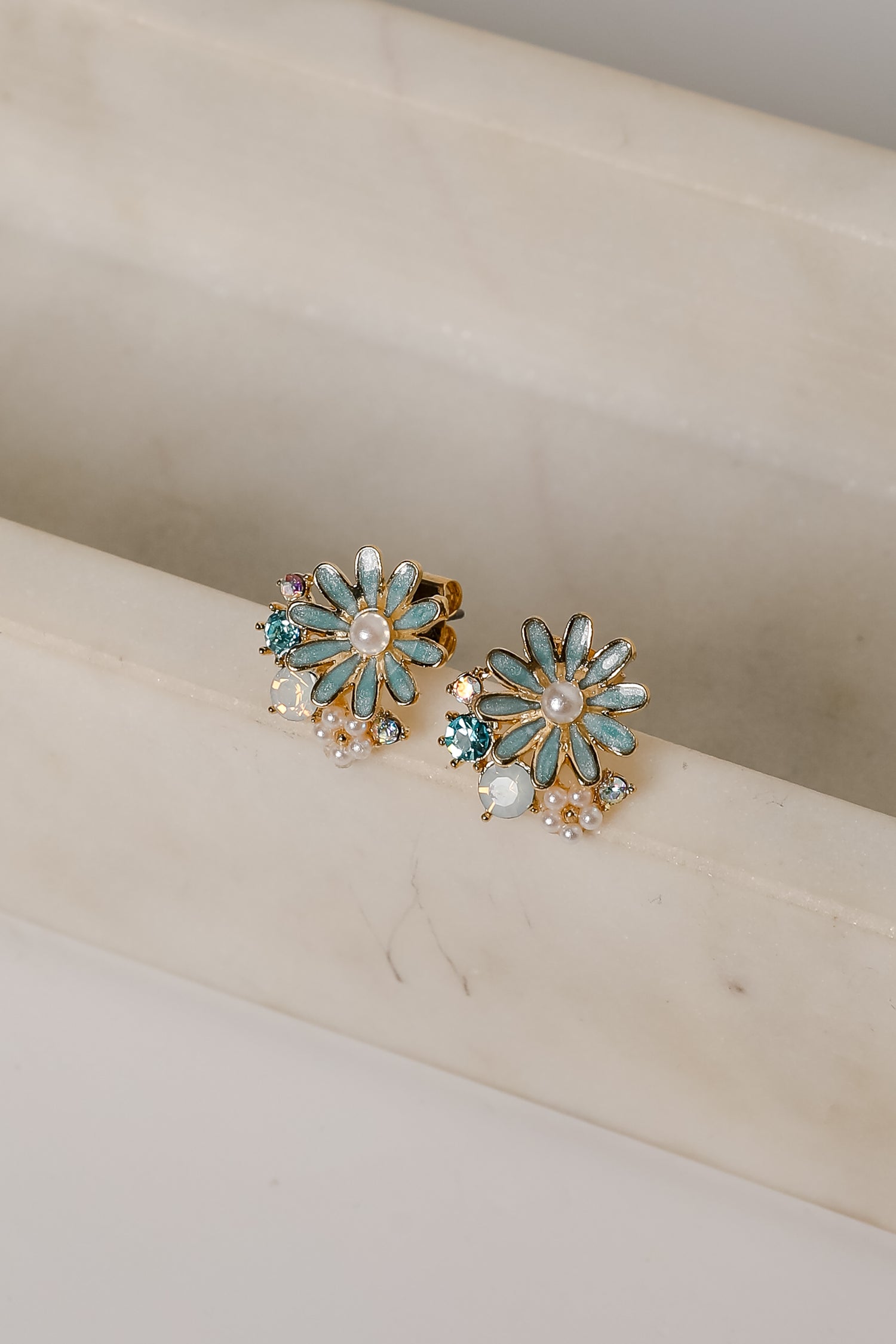 Charlie Gold Flower Stud Earrings