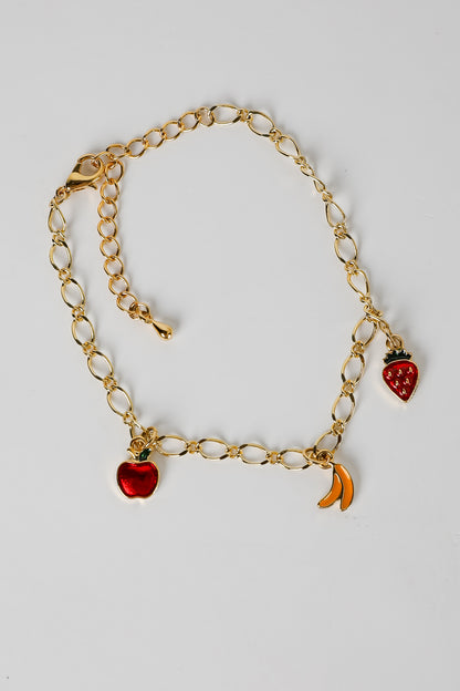 Aurora Gold Fruit Charm Bracelet