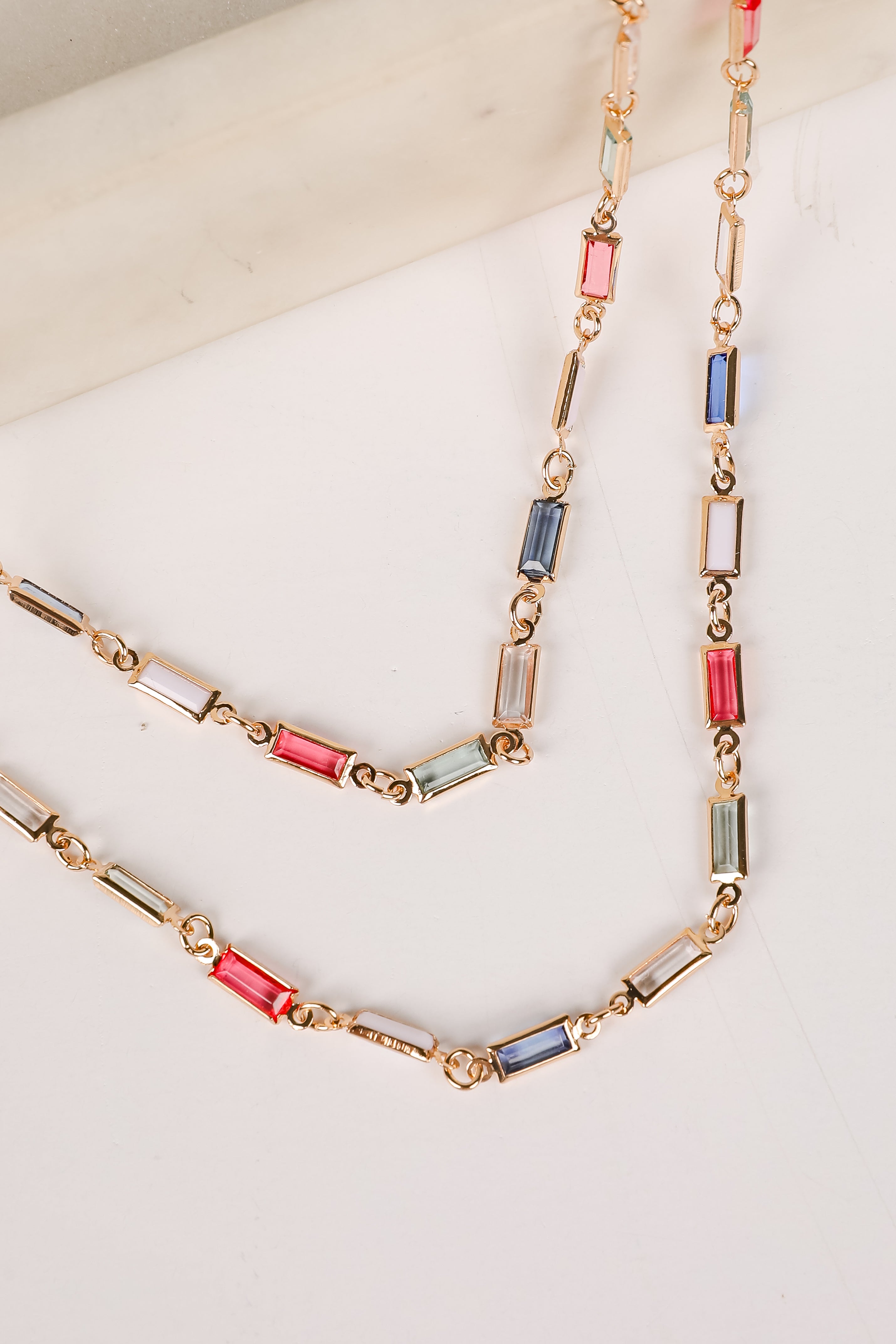 Diana Gold Gemstone Layered Necklace
