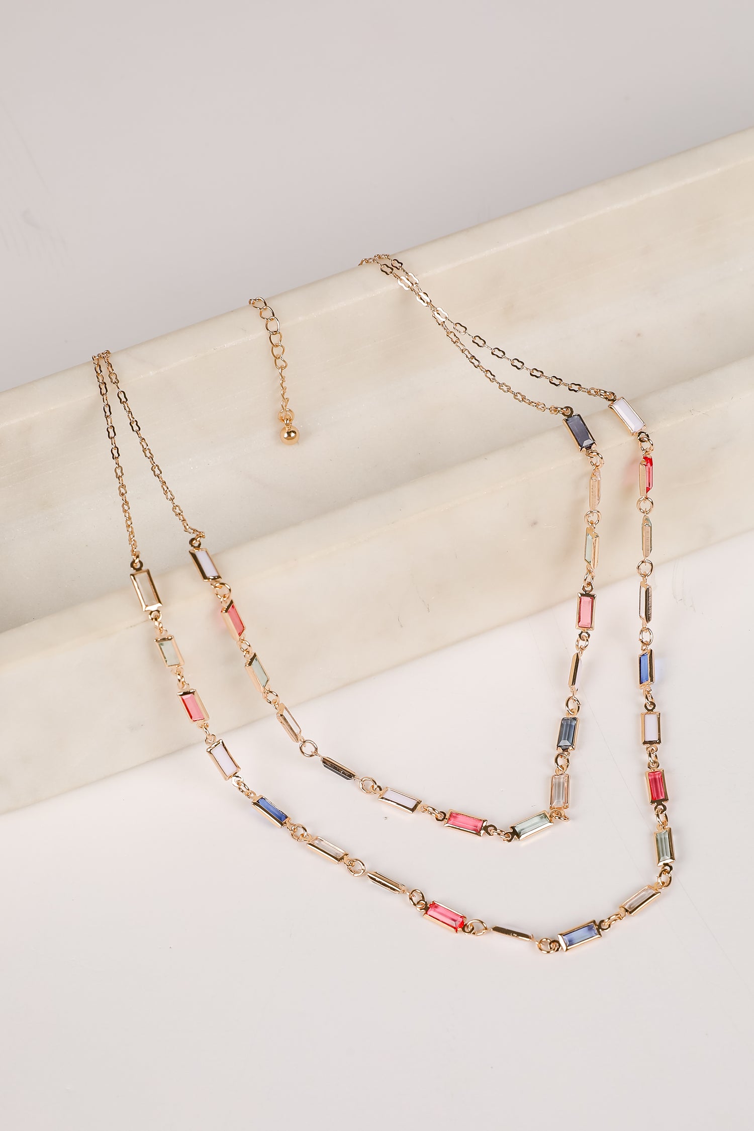 Diana Gold Gemstone Layered Necklace