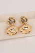 Vanessa Gold Hammered Drop Earrings