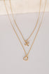 Monica Gold Heart Charm Layered Necklace