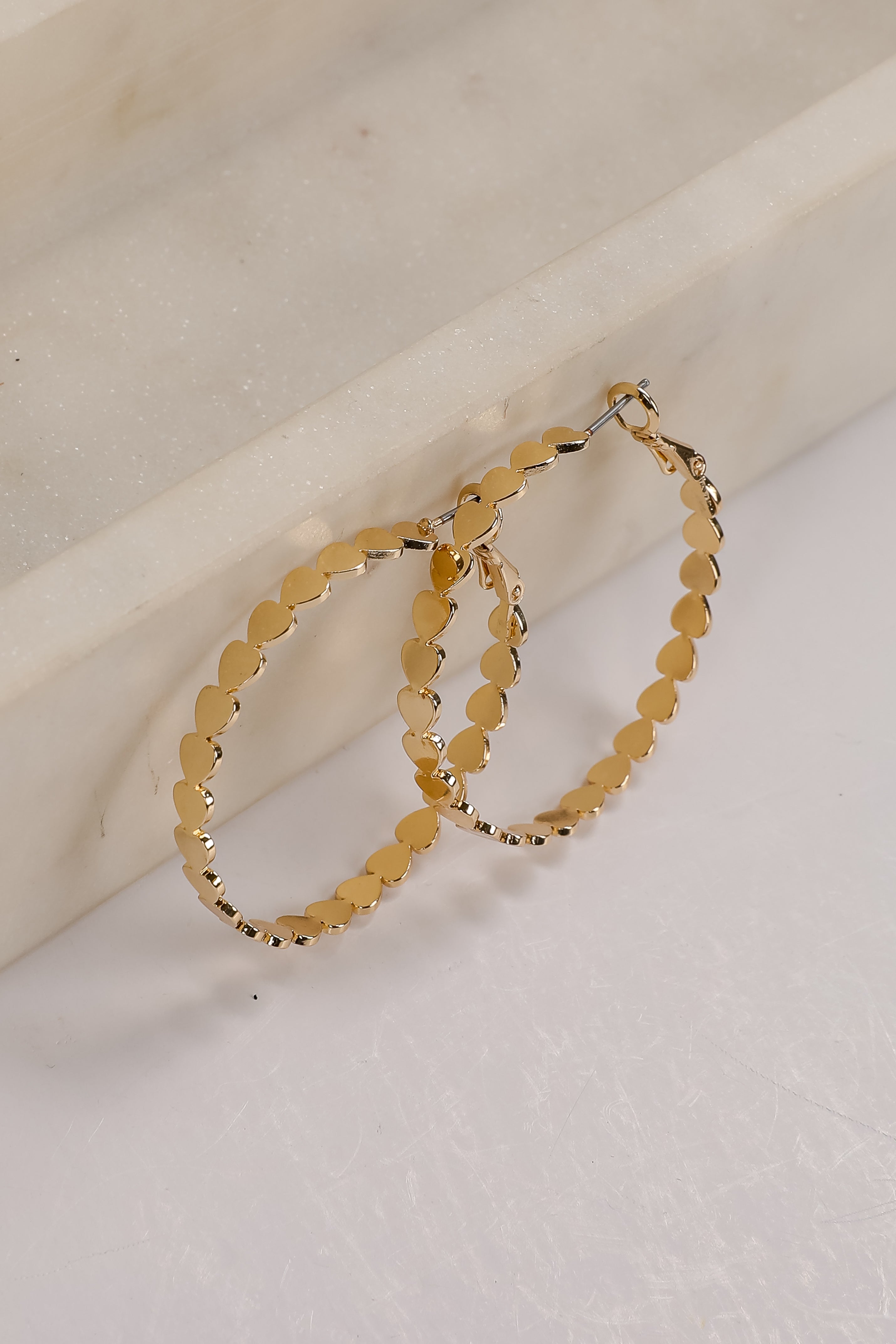 Ashley Gold Heart Hoop Earrings
