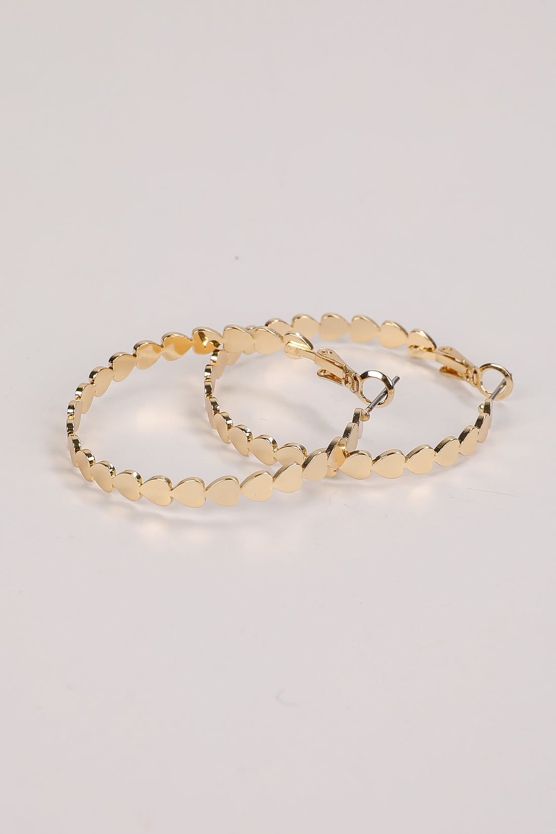 Ashley Gold Heart Hoop Earrings