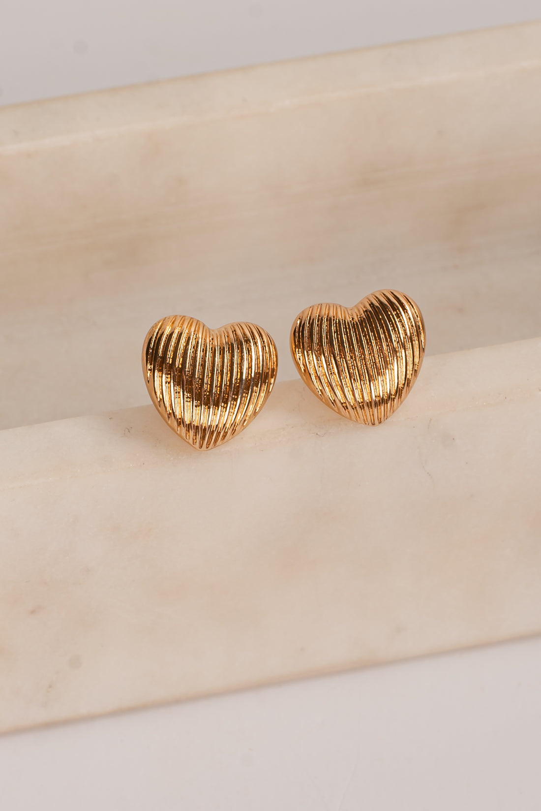 Camryn Gold Heart Stud Earrings