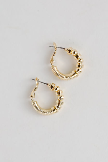 Ayla Gold Beaded Hoop Earrings