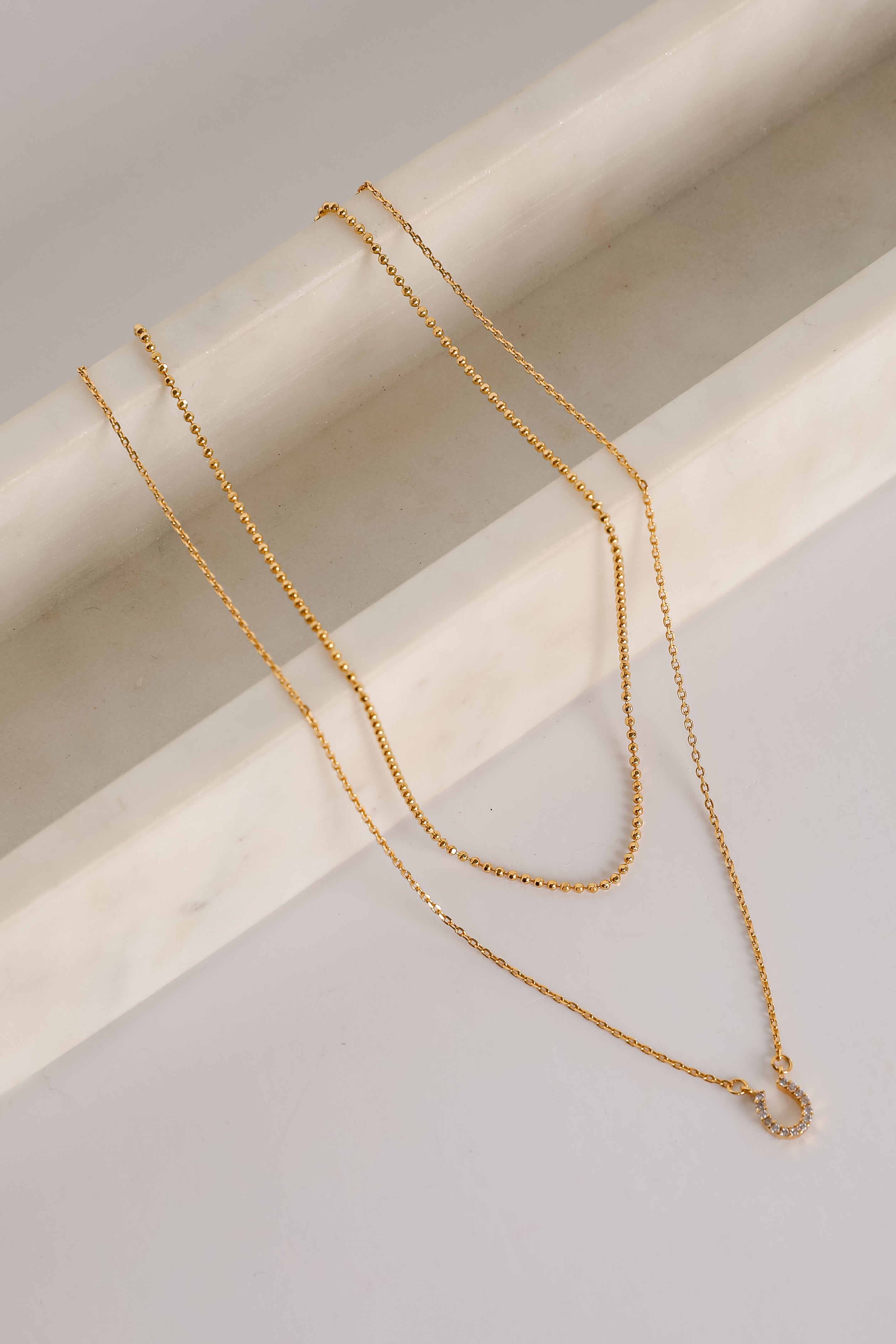 Gabby Gold Horseshoe Charm Necklace