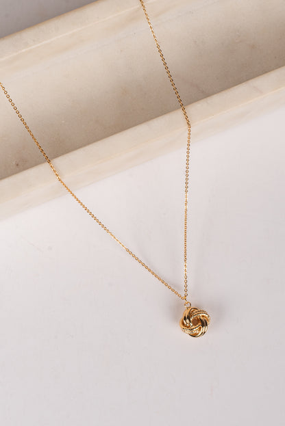 Tessa Gold Knot Charm Necklace