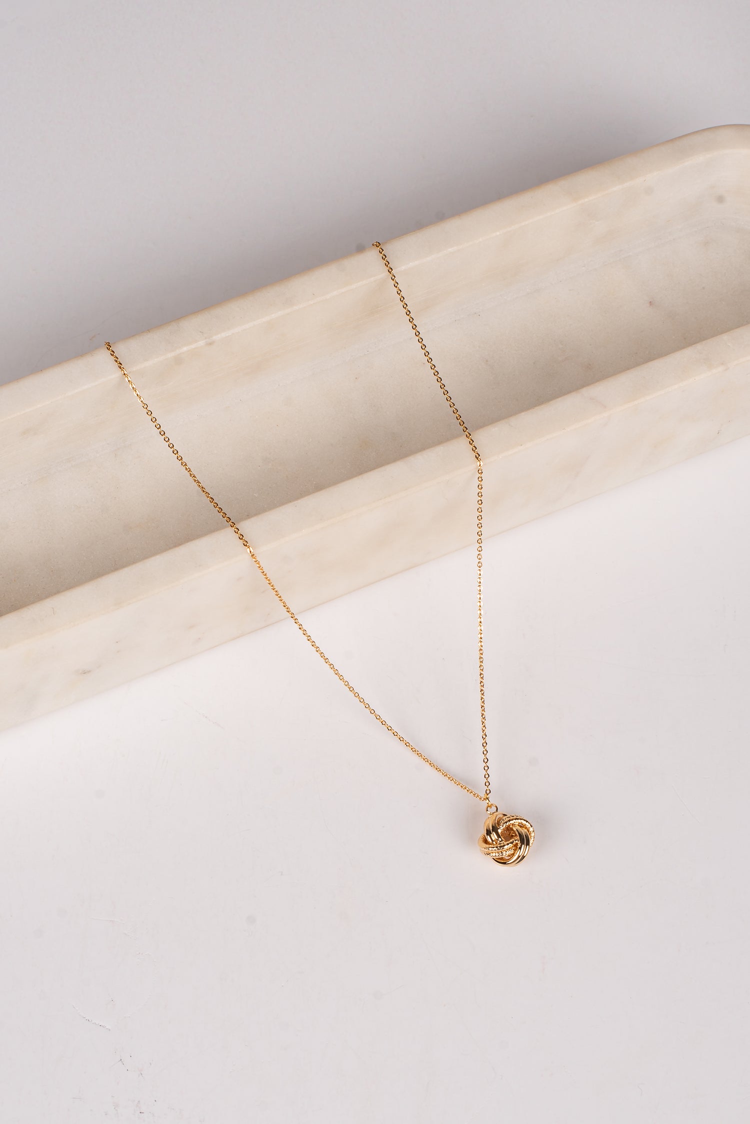 Tessa Gold Knot Charm Necklace