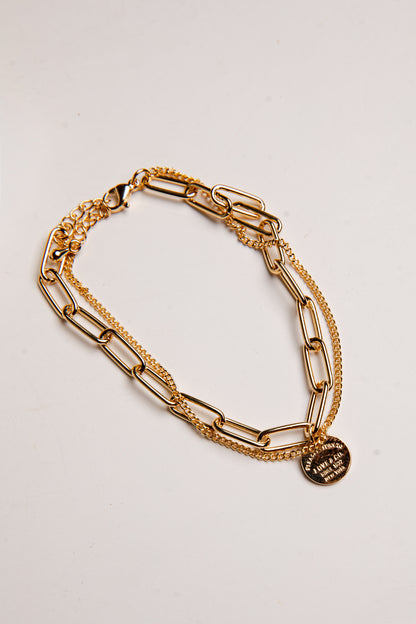 Jenny Gold Layered Chain Bracelet