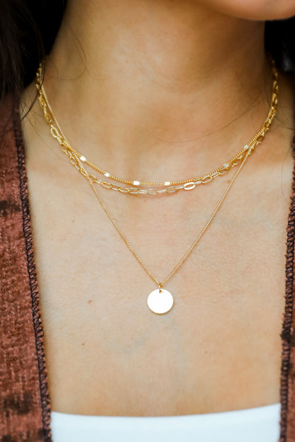 Ruby Gold Layered Chain Necklace